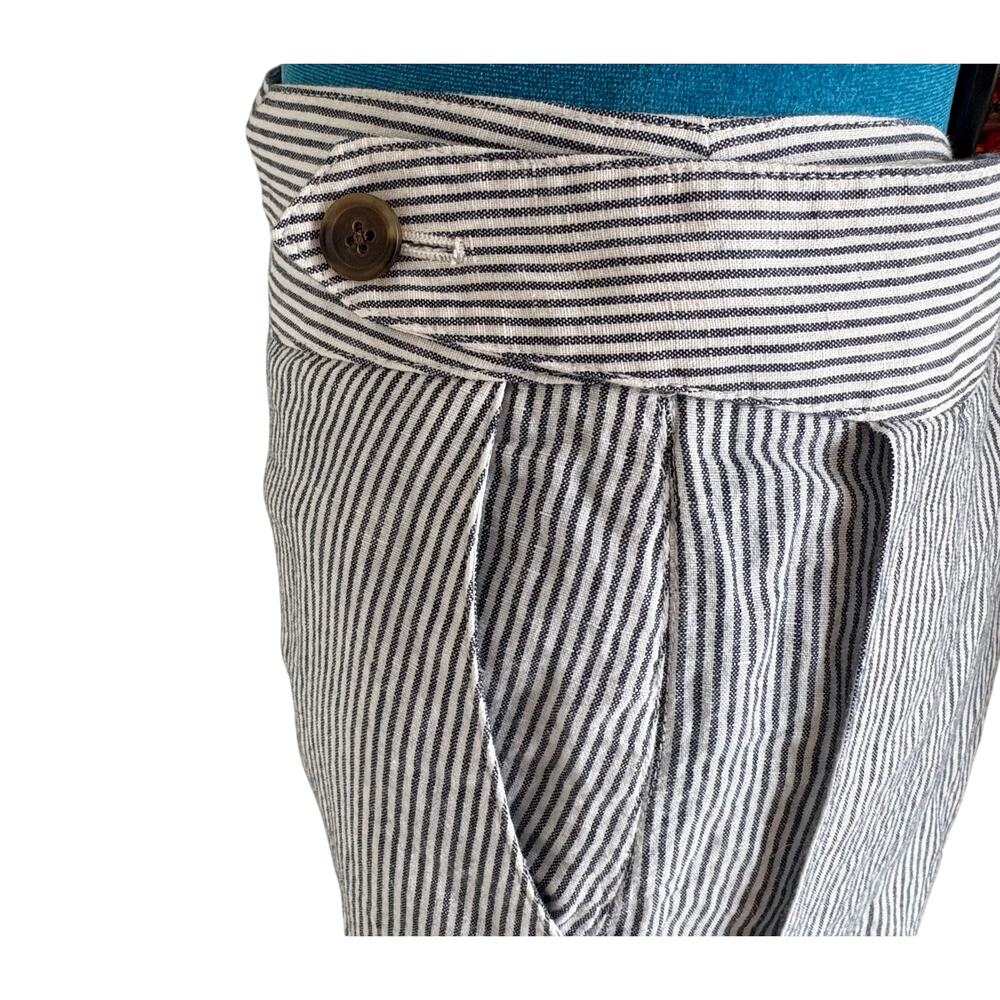 J Crew Oxford Stripe True Wrap Maxi Skirt Linen Cotton 4 - Picture 3 of 7